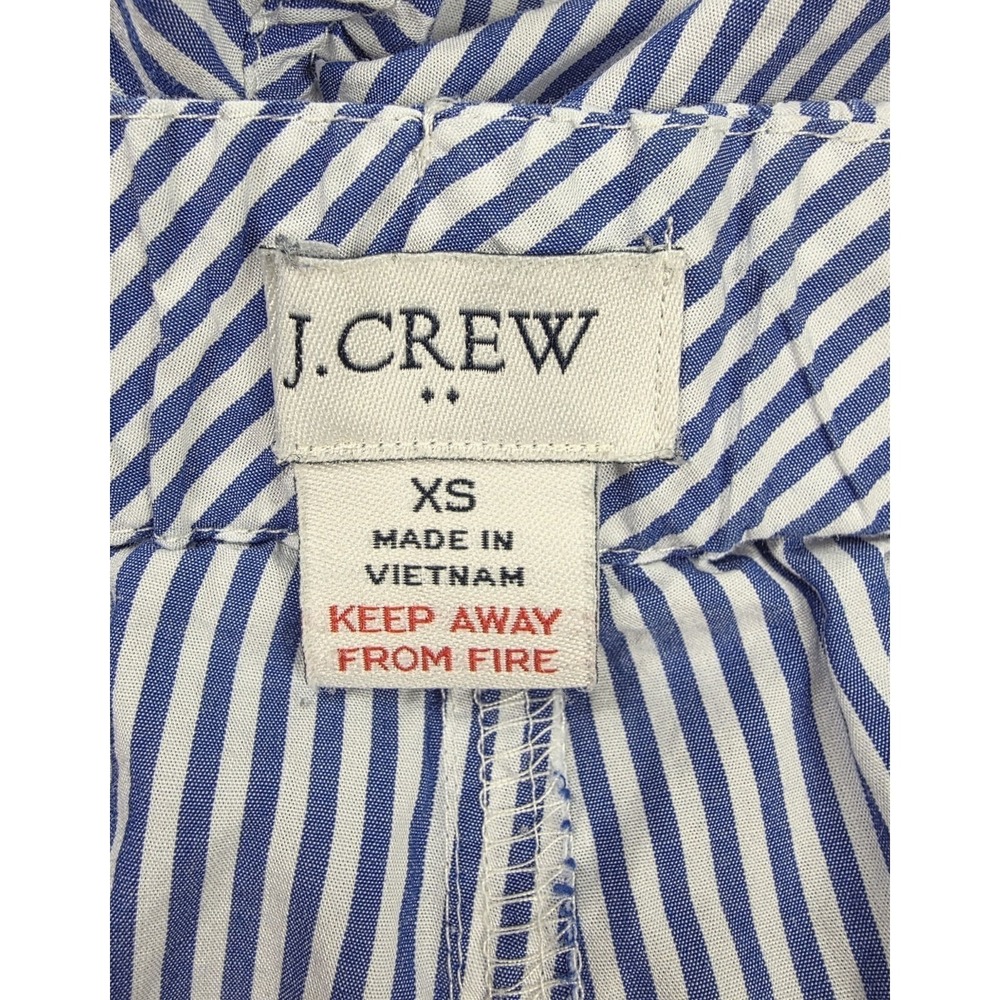 J. Crew Waistband Blue White Pin Striped Cuffed Hem Chino Pants Women's Size XS - Picture 4 of 6